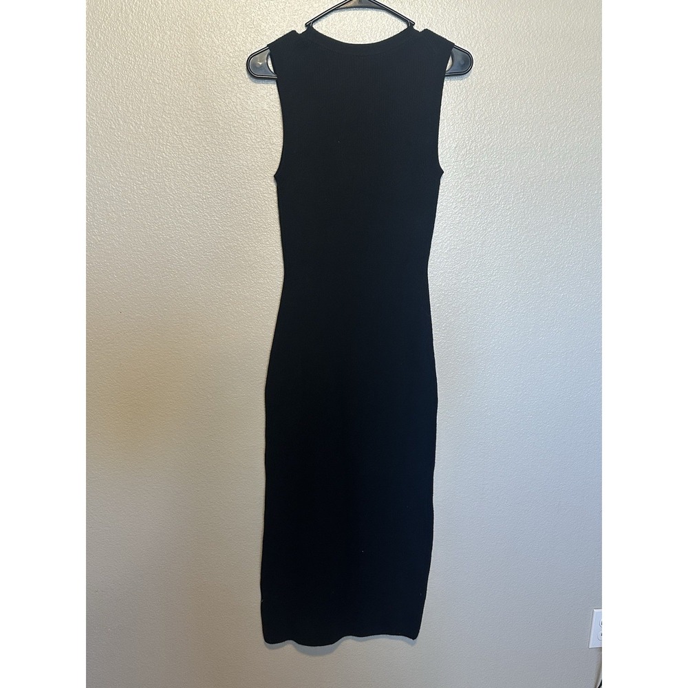 Quince 100% Mongolian Cashmere Sleeveless Midi Knit Sweater Dress Black XS NWT - Picture 7 of 9
